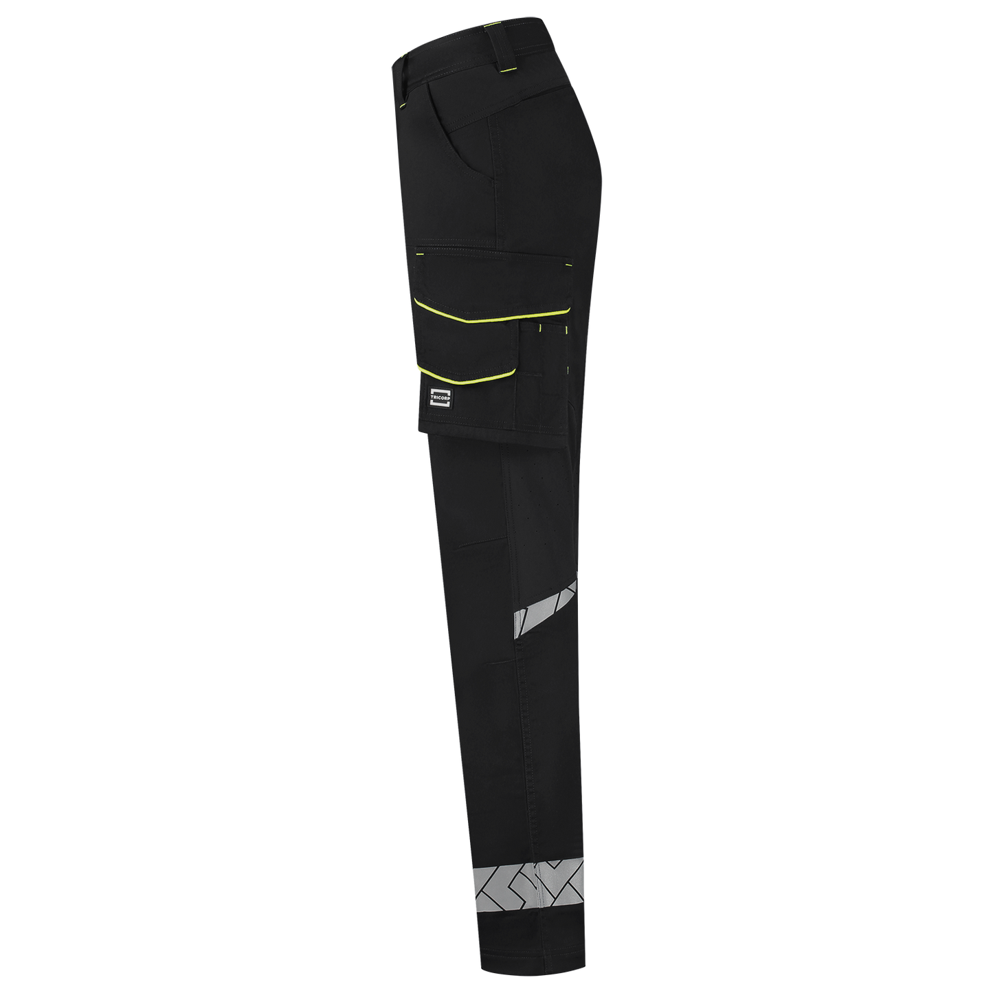 Tricorp Workwear Reflective Redefined Werkbroeken 506132 Functional Stretch Reflective Dames zwart-fluo geel(blackfluoryellow)