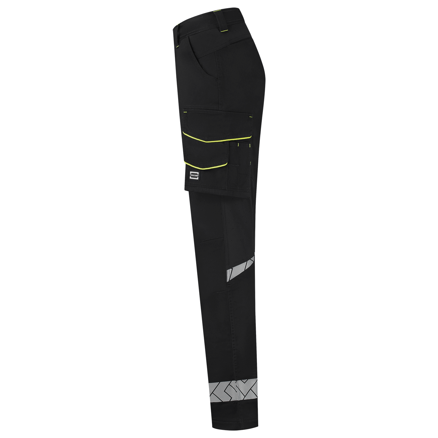 Tricorp Workwear Reflective Redefined Werkbroeken 506132 Functional Stretch Reflective Dames zwart-fluo geel(blackfluoryellow)