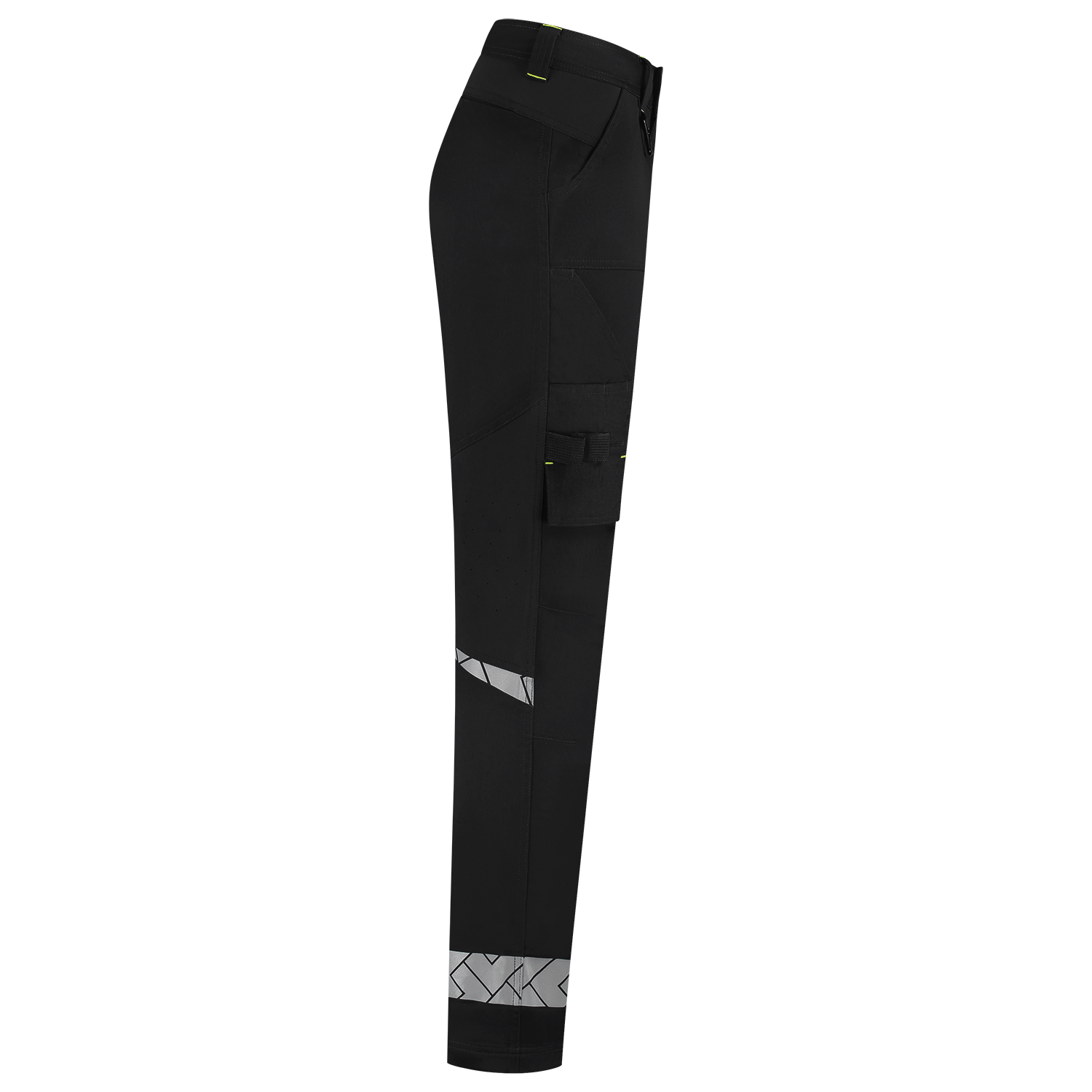Tricorp Workwear Reflective Redefined Werkbroeken 506132 Functional Stretch Reflective Dames zwart-fluo geel(blackfluoryellow)