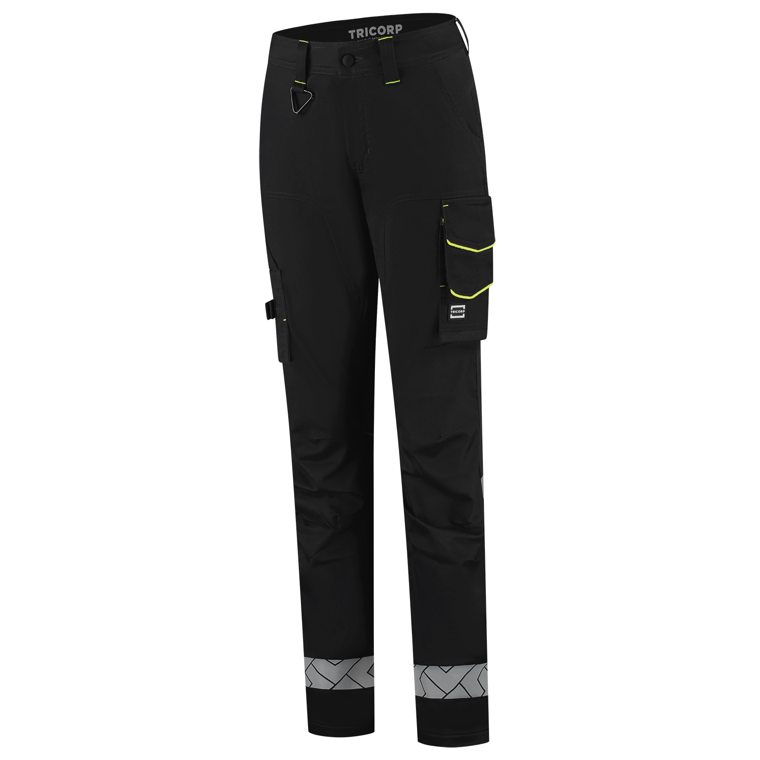 Tricorp Workwear Reflective Redefined Werkbroeken 506132 Functional Stretch Reflective Dames zwart-fluo geel(blackfluoryellow)