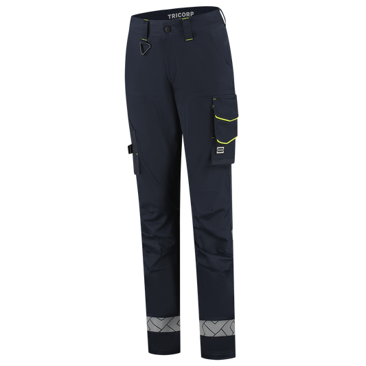 Tricorp Workwear Reflective Redefined Werkbroeken 506132 Functional Stretch Reflective Dames inktblauw-fluo geel(inkfluoryellow)
