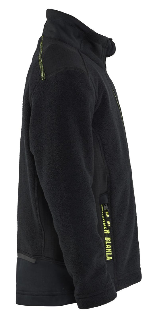 Blaklader Kinderkleding Kids jassen 52061010 Microfleece zwart-fluo geel(9933)