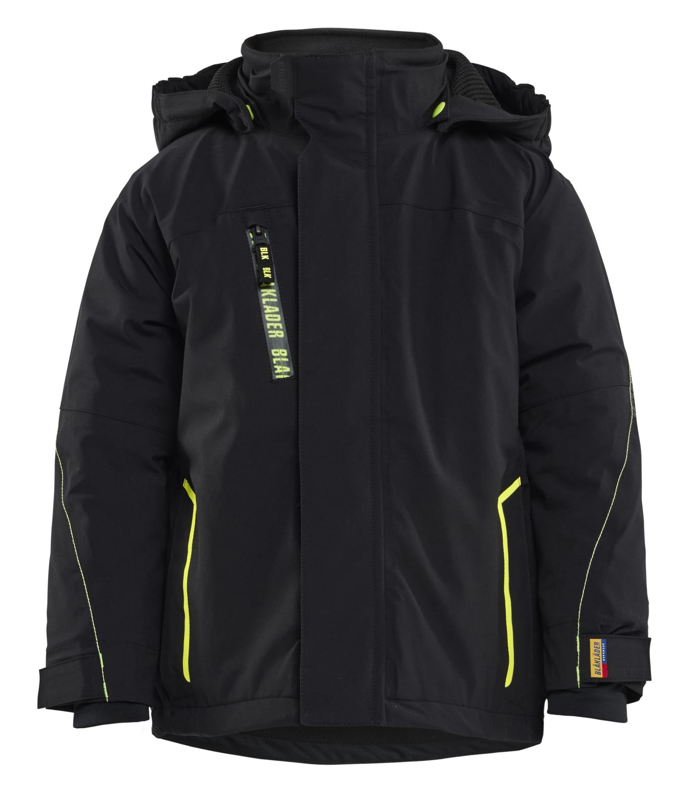 Blaklader Kinderkleding Kids Winterjas 52101917 Lichtgewicht 4-weg stretch zwart-fluo geel(9933)