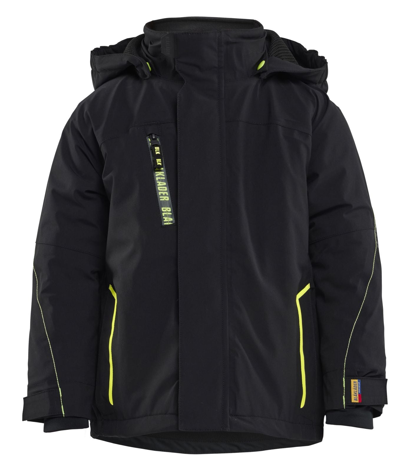 Blaklader Kinderkleding Kids Winterjas 52101917 Lichtgewicht 4-weg stretch zwart-fluo geel(9933)