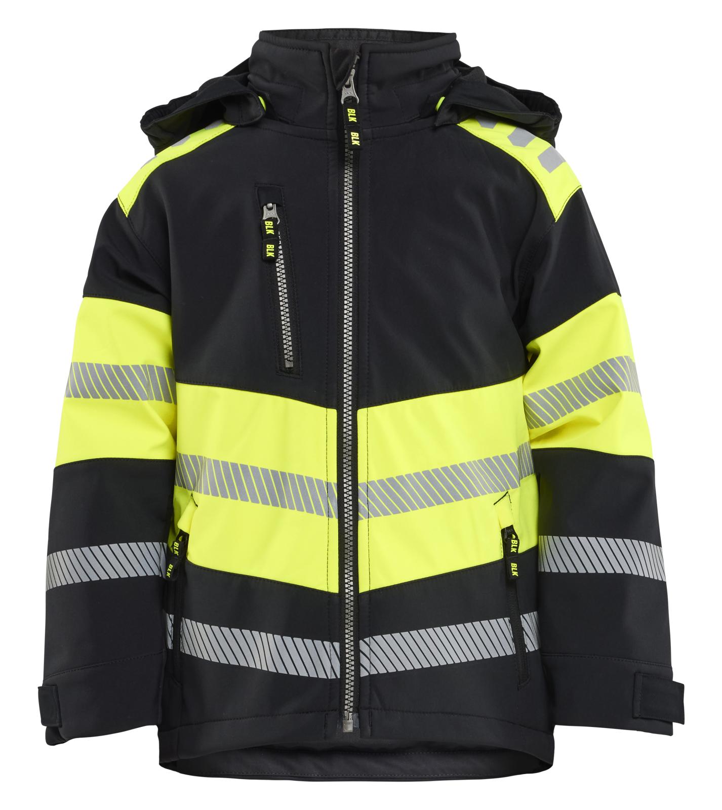 Blaklader Kinderkleding Kids Jack 52112513 Softshell zwart-fluo geel(9933)