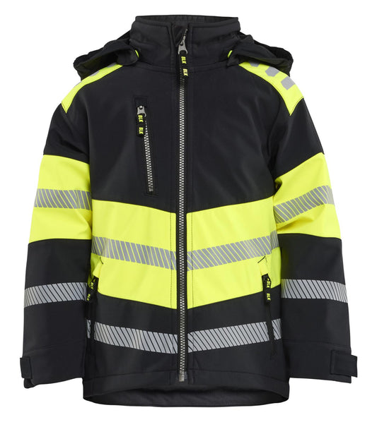 Blaklader Kinderkleding Kids Jack 52112513 Softshell zwart-fluo geel(9933)