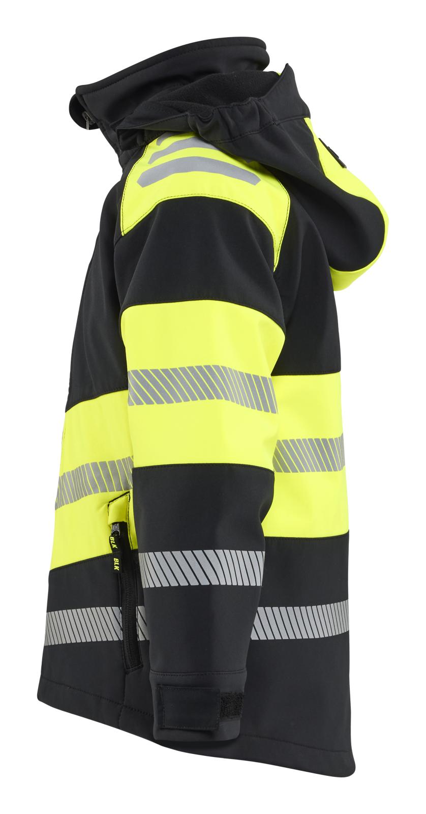 Blaklader Kinderkleding Kids Jack 52112513 Softshell zwart-fluo geel(9933)