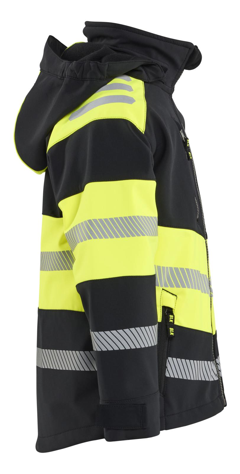 Blaklader Kinderkleding Kids Jack 52112513 Softshell zwart-fluo geel(9933)