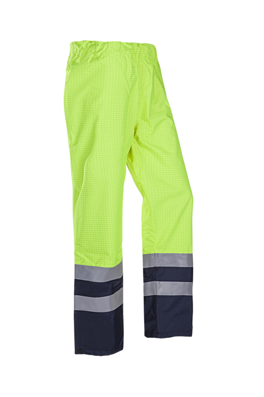 Sioen Regenbroeken Tielson 5874N2EF5 multinorm HiVis fluo geel-marineblauw