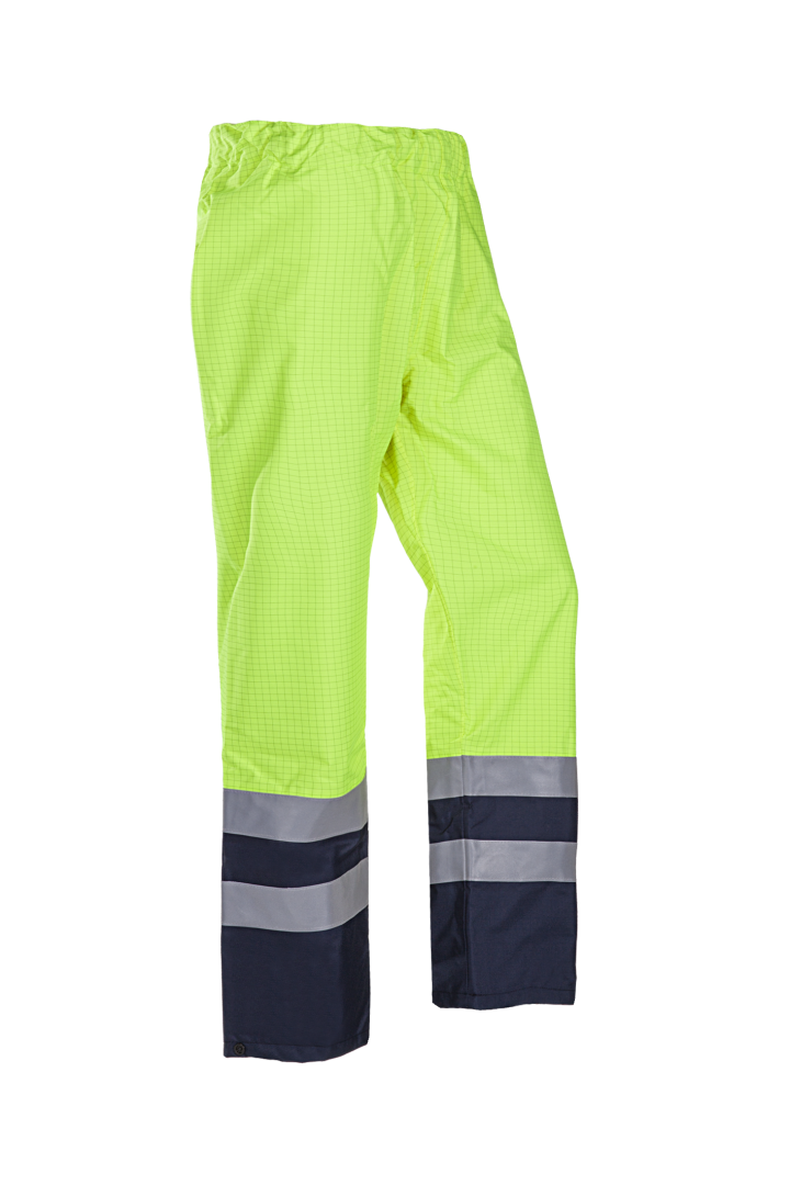 Sioen Regenbroeken Tielson 5874N2EF5 multinorm HiVis fluo geel-marineblauw