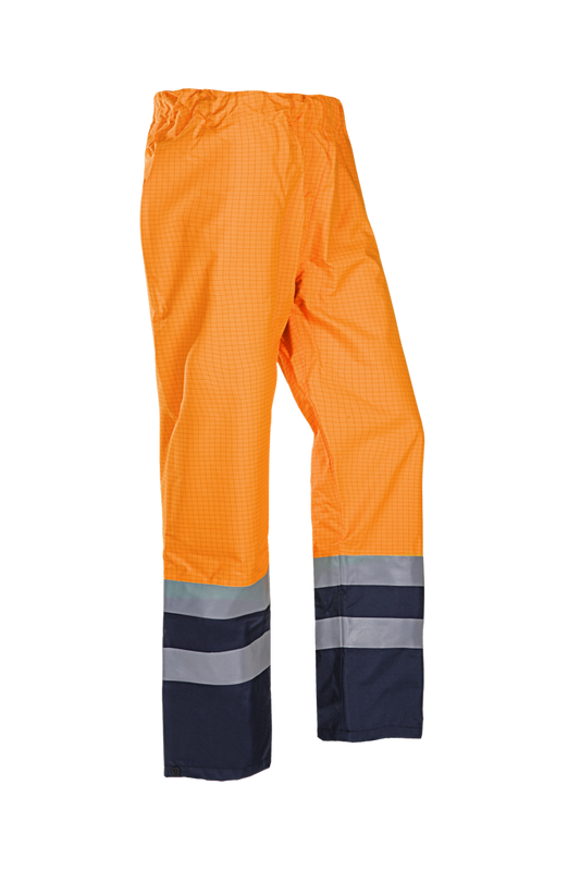 Sioen Regenbroeken Tielson 5874N2EF5 multinorm HiVis fluo oranje-marineblauw