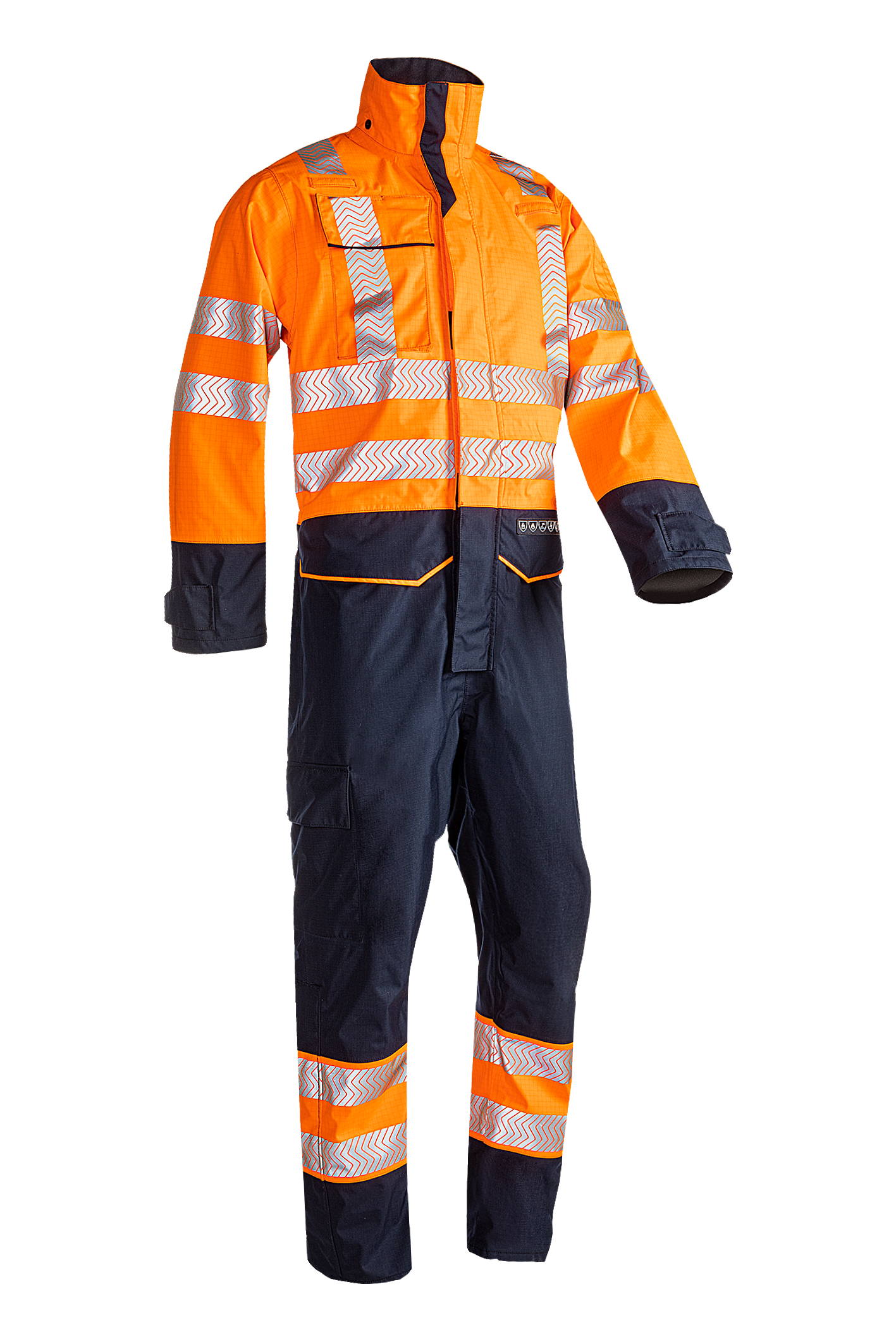 Sioen regenoverall Aksdal multinorm fluo oranje-marineblauw