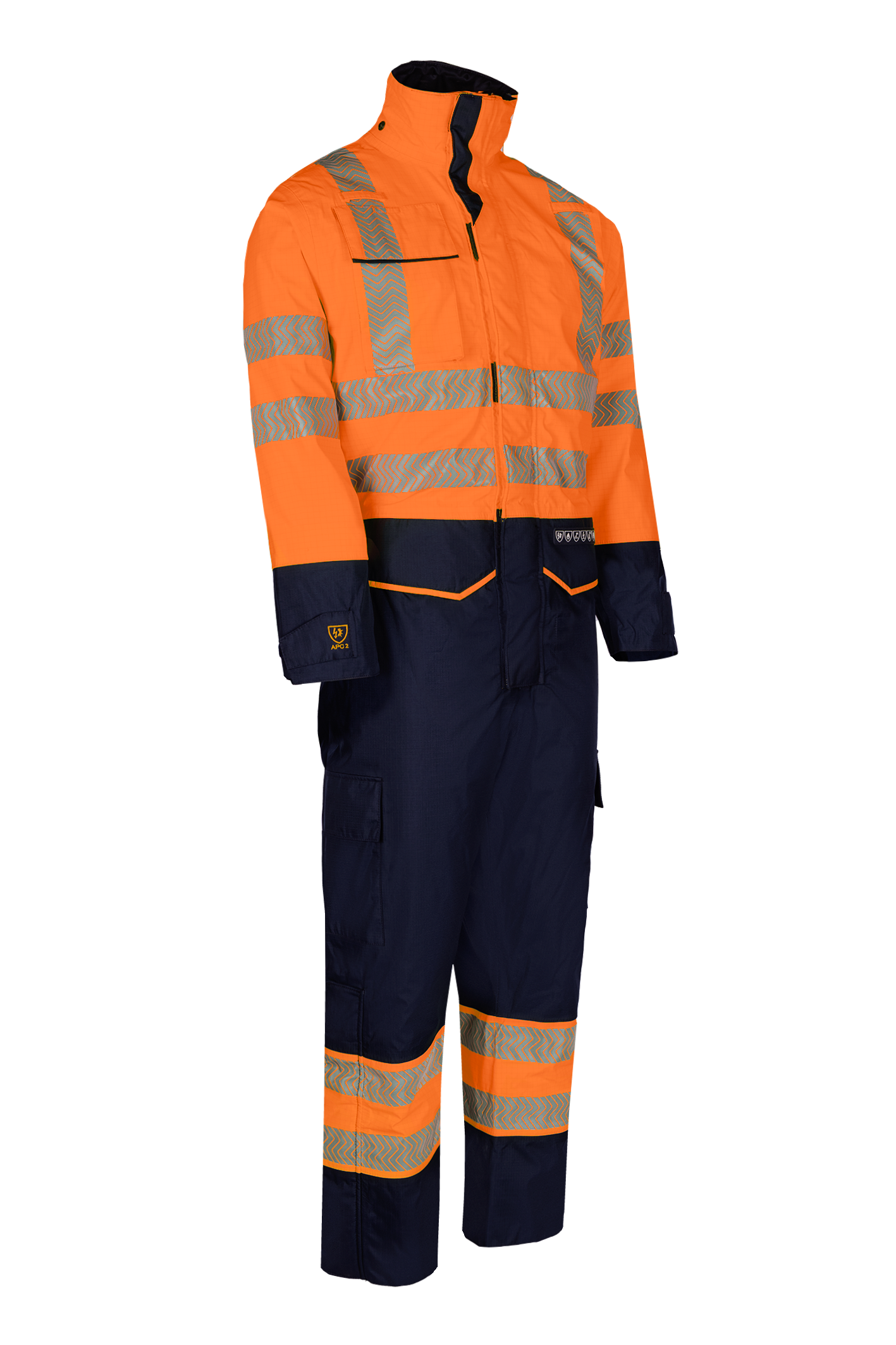 Sioen winter overall arc Bjordal multinorm fluo oranje-marineblauw