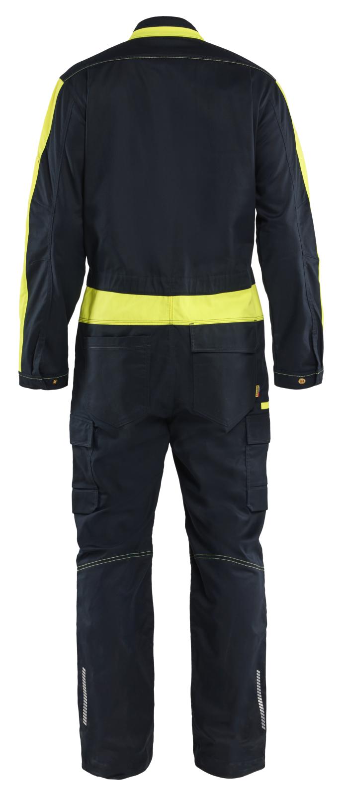 Blaklader Industrie/Service Industrie Overall 61441832 stretch donker marineblauw-fluo geel(8633)