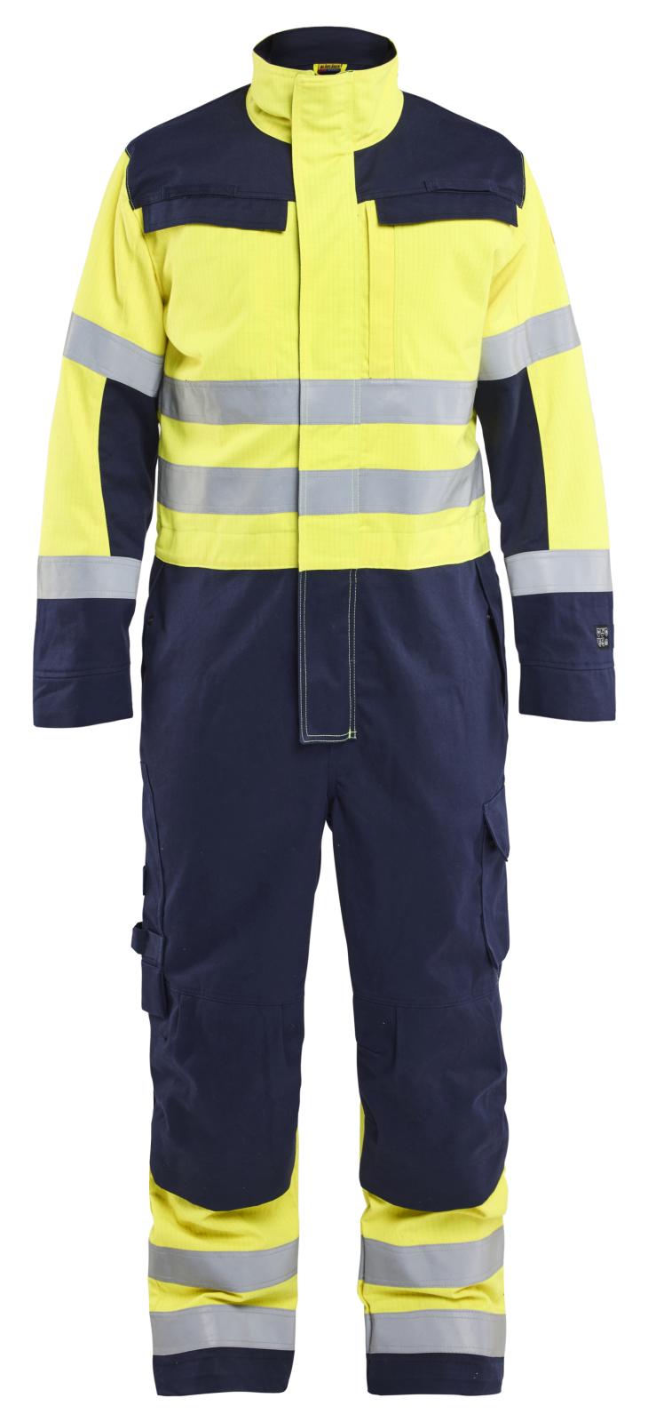 Blaklader Vlamvertragend Multinorm Overall 63791514 vlamwerend antistatsich chemie HiVis fluo geel-marineblauw(3389)