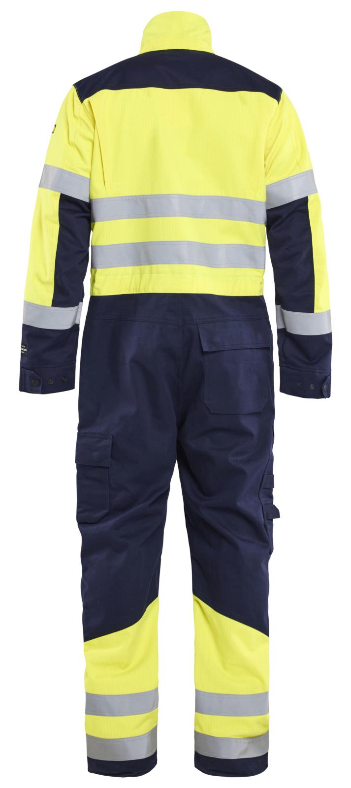 Blaklader Vlamvertragend Multinorm Overall 63791514 vlamwerend antistatsich chemie HiVis fluo geel-marineblauw(3389)