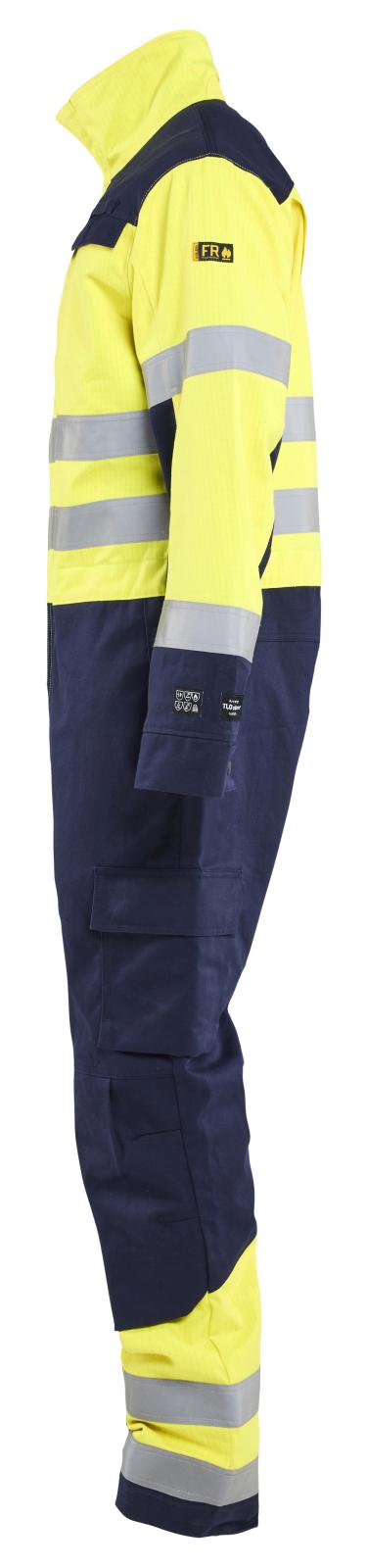 Blaklader Vlamvertragend Multinorm Overall 63791514 vlamwerend antistatsich chemie HiVis fluo geel-marineblauw(3389)