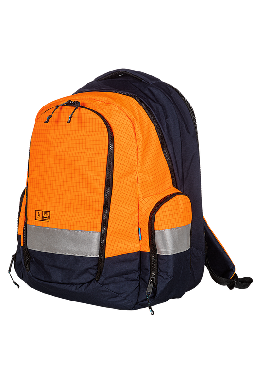Sioen rugzakken Kirton multinorm fluo oranje-marineblauw