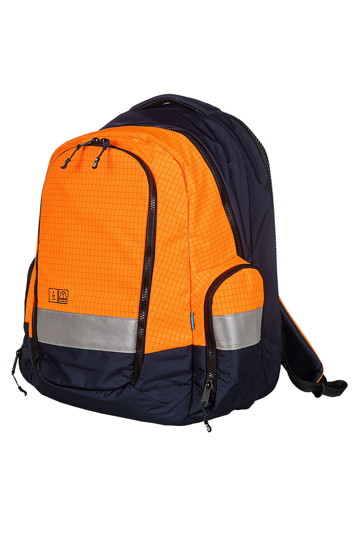 Sioen rugzakken Kirton multinorm fluo oranje-marineblauw