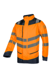 Sioen Regenjassen Birkum HiVis fluo oranje-marineblauw