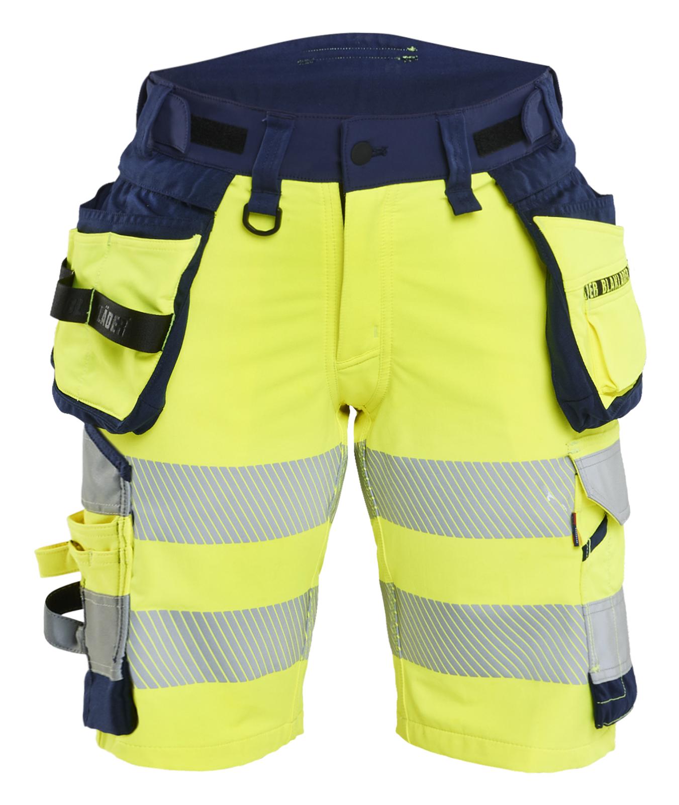 Blaklader High Vis Dames Shorts 70201648 4-weg stretch HiVis fluo geel-marineblauw(3389)