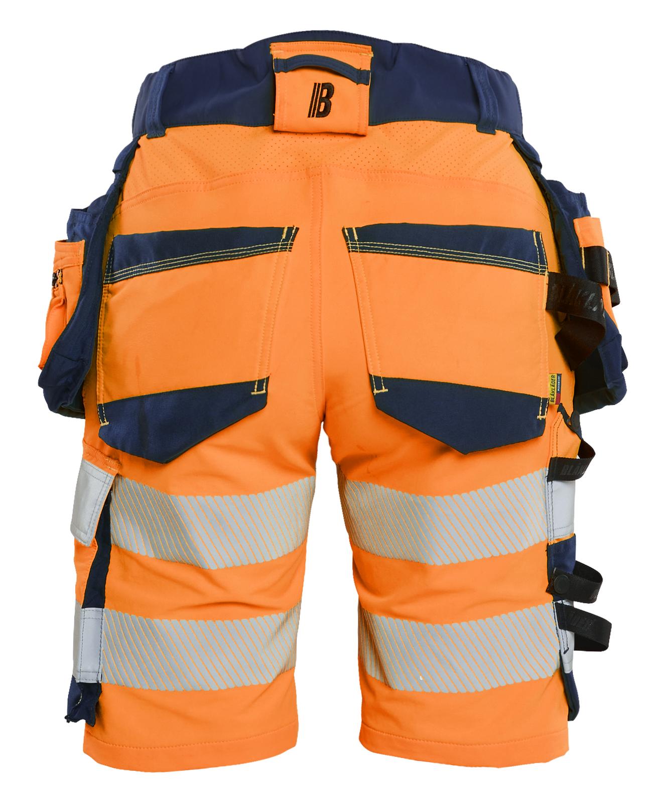 Blaklader High Vis Dames Shorts 70201648 4-weg stretch HiVis fluo oranje-marineblauw(5389)