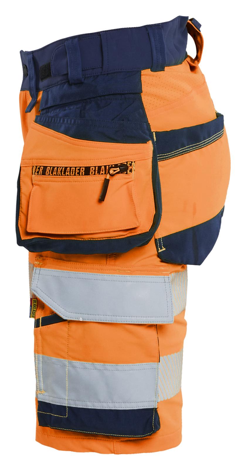 Blaklader High Vis Dames Shorts 70201648 4-weg stretch HiVis fluo oranje-marineblauw(5389)