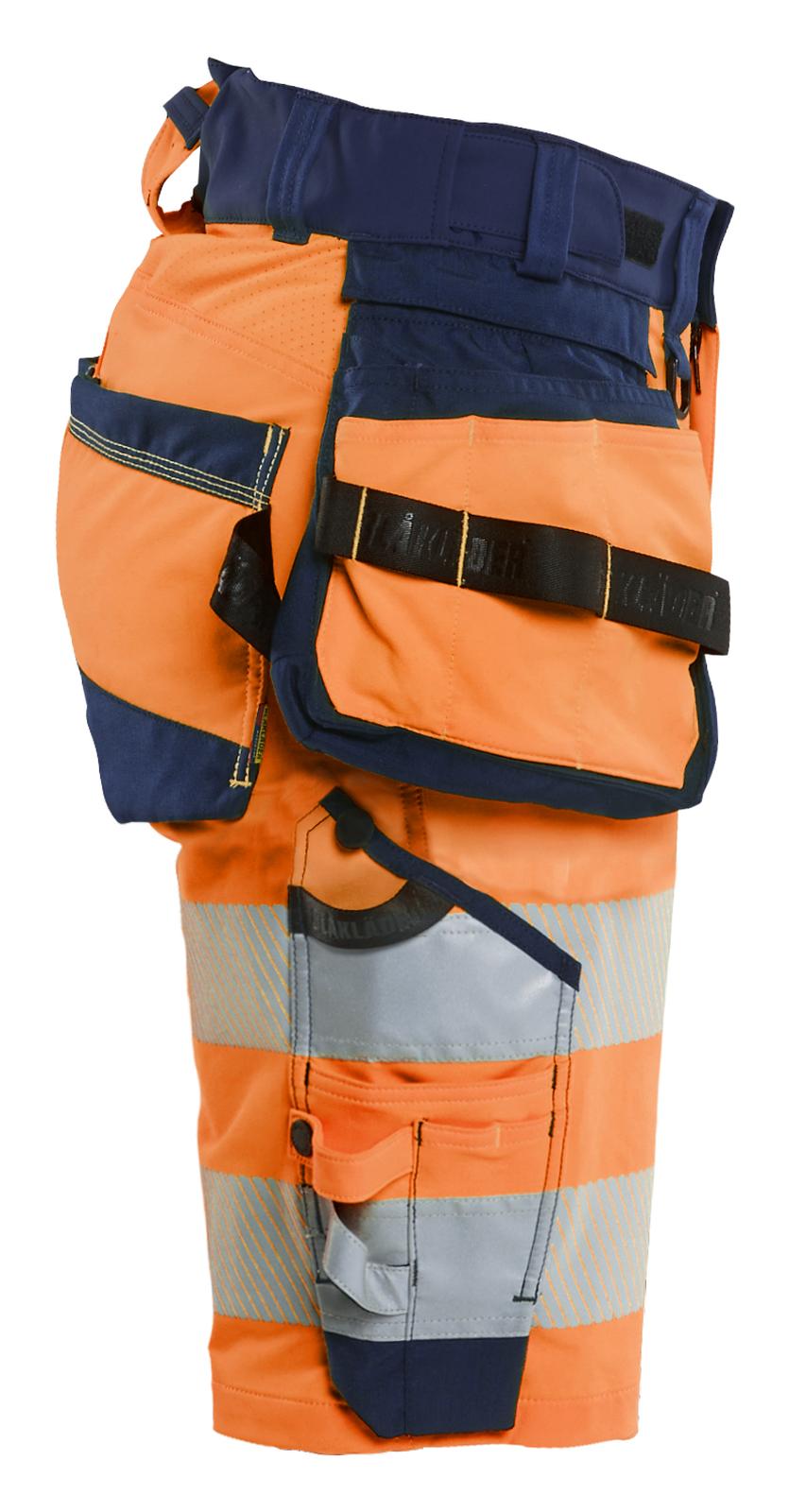 Blaklader High Vis Dames Shorts 70201648 4-weg stretch HiVis fluo oranje-marineblauw(5389)