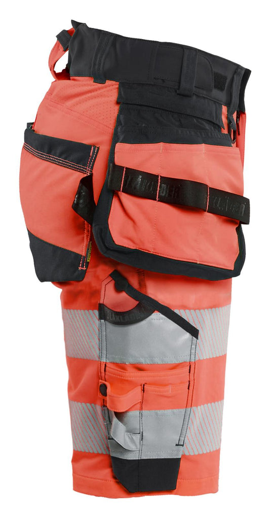 Blaklader High Vis Dames Shorts 70201648 4-weg stretch HiVis fluo rood-zwart(5599)