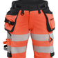 Blaklader High Vis Dames Shorts 70201648 4-weg stretch HiVis fluo rood-zwart(5599)