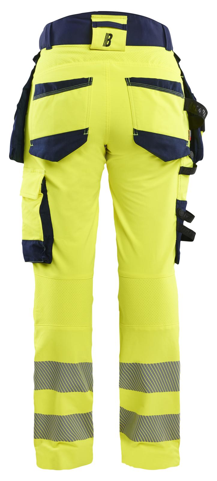 Blaklader High Vis Dames Werkbroeken 70221648 4-weg stretch HiVis fluo geel-marineblauw(3389)