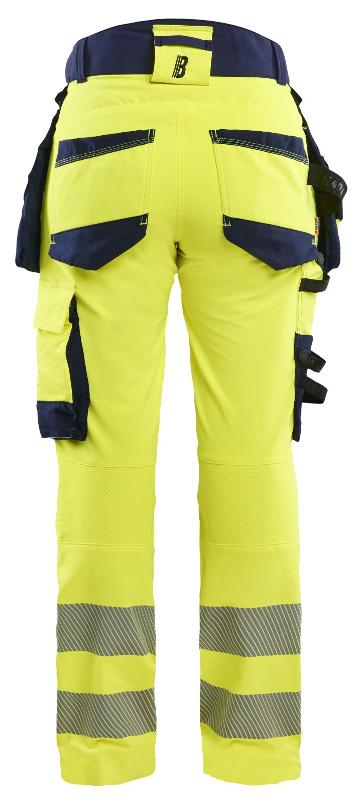 Blaklader High Vis Dames Werkbroeken 70221648 4-weg stretch HiVis fluo geel-marineblauw(3389)