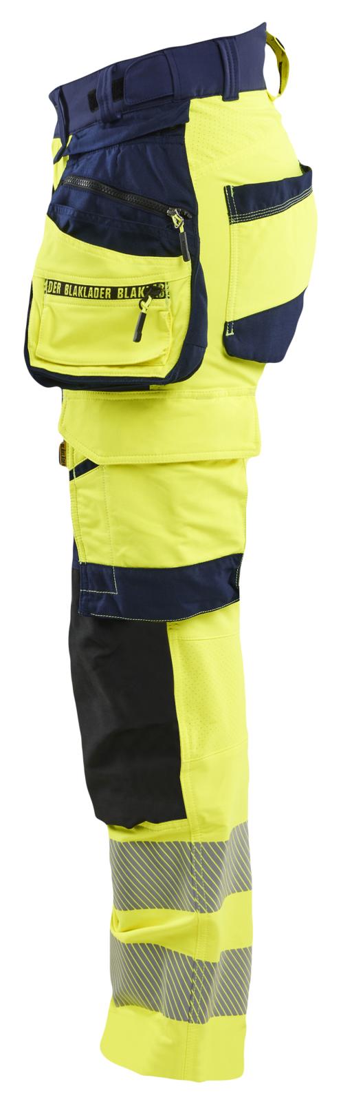 Blaklader High Vis Dames Werkbroeken 70221648 4-weg stretch HiVis fluo geel-marineblauw(3389)