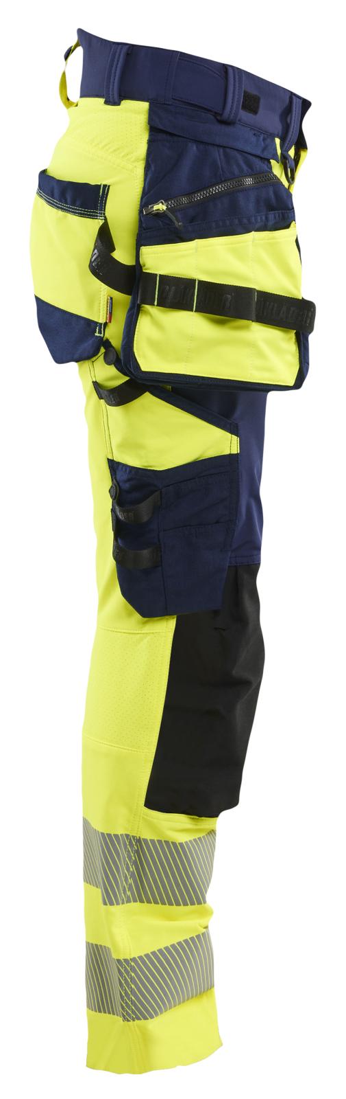 Blaklader High Vis Dames Werkbroeken 70221648 4-weg stretch HiVis fluo geel-marineblauw(3389)