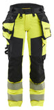 Blaklader High Vis 4-weg stretch Dames Werkbroeken 70221648 HiVis fluo geel-zwart(3399)