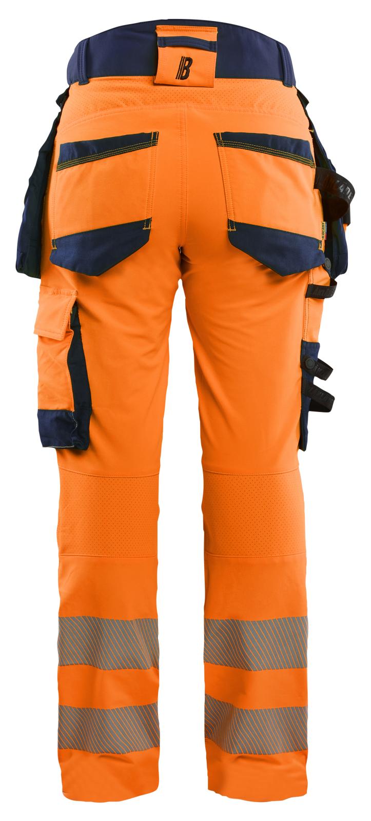 Blaklader High Vis Dames Werkbroeken 70221648 4-weg stretch HiVis fluo oranje-marineblauw(5389)