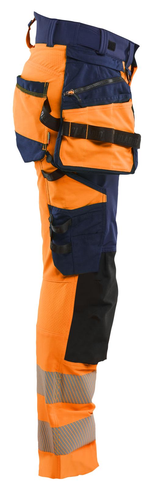 Blaklader High Vis Dames Werkbroeken 70221648 4-weg stretch HiVis fluo oranje-marineblauw(5389)