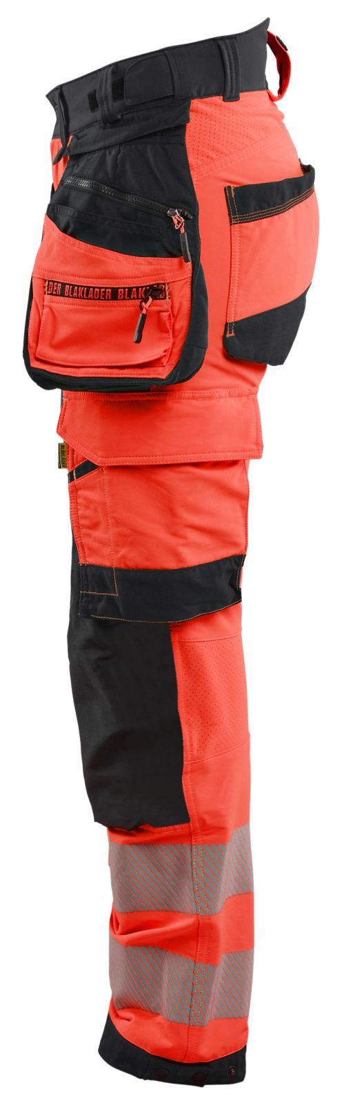 Blaklader High Vis 4-weg stretch Dames Werkbroeken 70221648 HiVis fluo rood-zwart(5599)