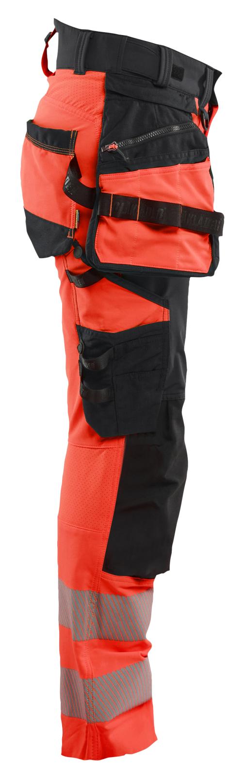 Blaklader High Vis Dames Werkbroeken 70221648 4-weg stretch HiVis fluo rood-zwart(5599)