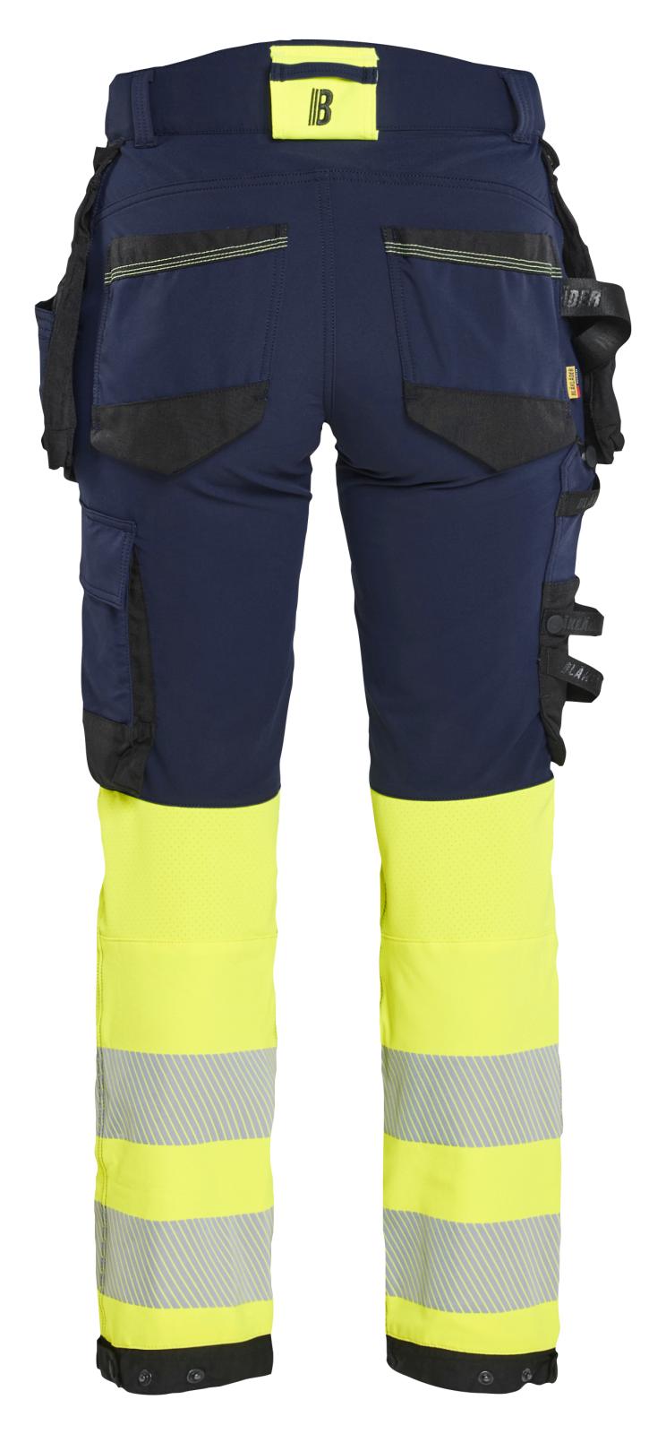 Blaklader High Vis Dames Werkbroeken 70251648 4-weg stretch HiVis marineblauw-fluo geel(8933)