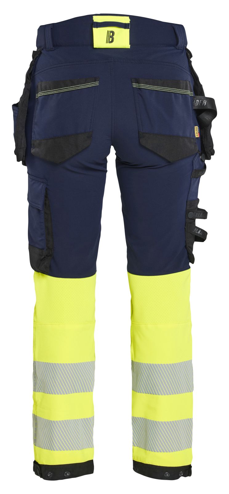 Blaklader High vis Dames Werkbroeken 70251648 4-weg stretch HiVis marineblauw-fluo geel(8933)