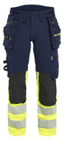 Blaklader High vis Dames High Vis werkbroek 4-weg stretch Werkbroeken 70251648 HiVis marineblauw-fluo geel(8933)