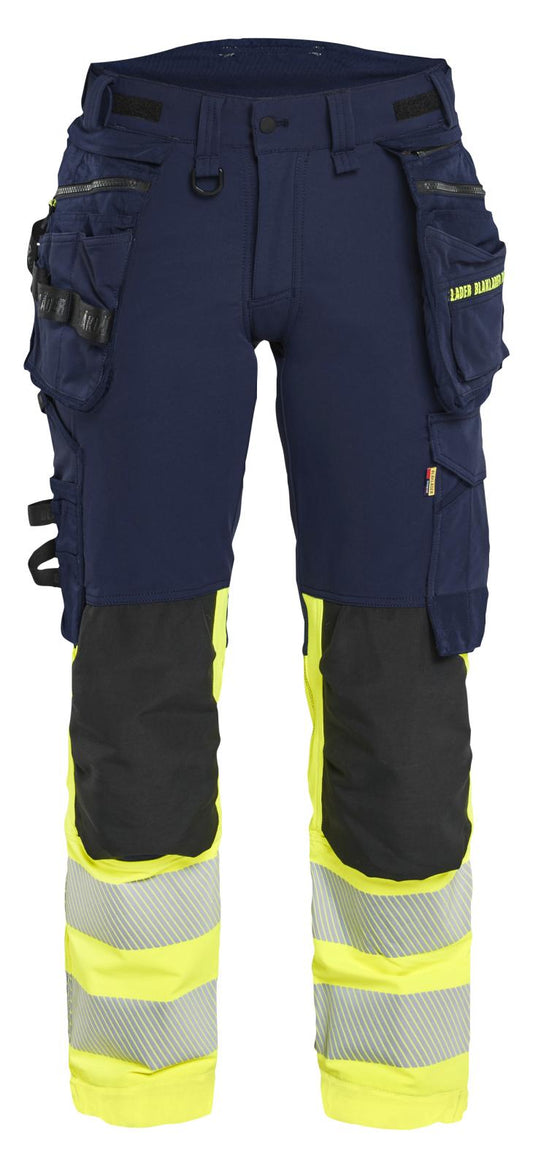 Blaklader High Vis Dames Werkbroeken 70251648 4-weg stretch HiVis marineblauw-fluo geel(8933)