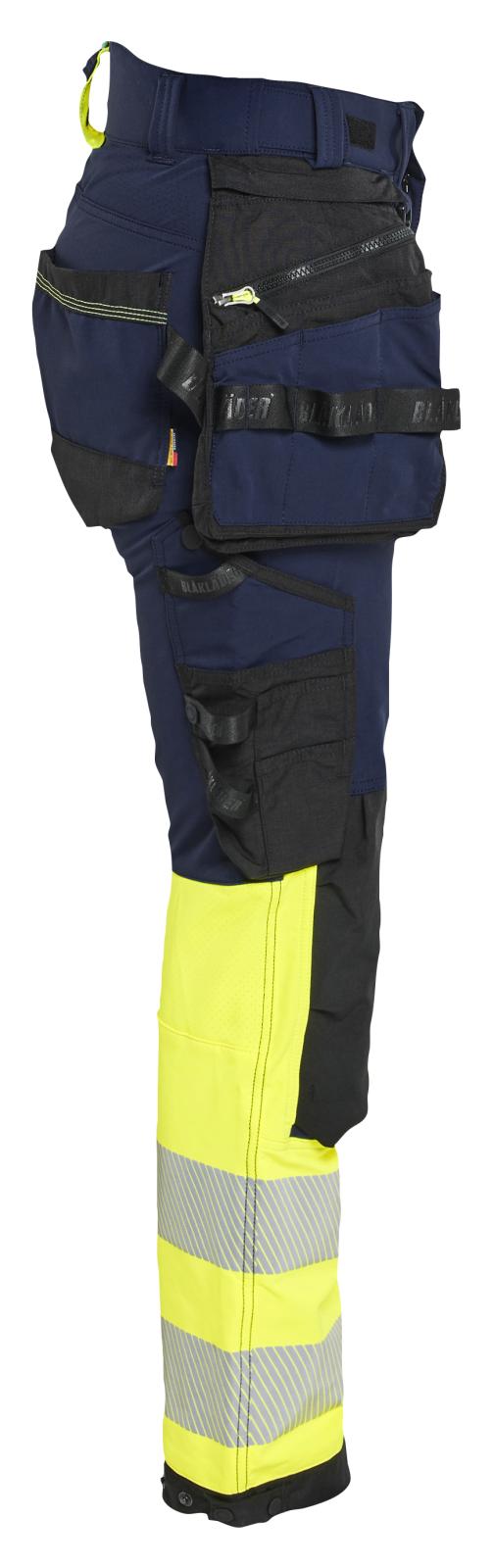 Blaklader High Vis Dames Werkbroeken 70251648 4-weg stretch HiVis marineblauw-fluo geel(8933)