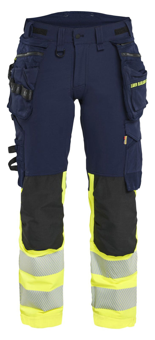 Blaklader High vis Dames Werkbroeken 70251648 4-weg stretch HiVis marineblauw-fluo geel(8933)