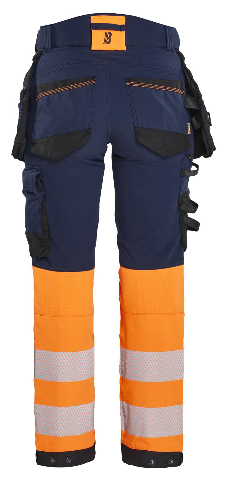 Blaklader High Vis Dames Werkbroeken 70251648 4-weg stretch HiVis marineblauw-oranje(8953)