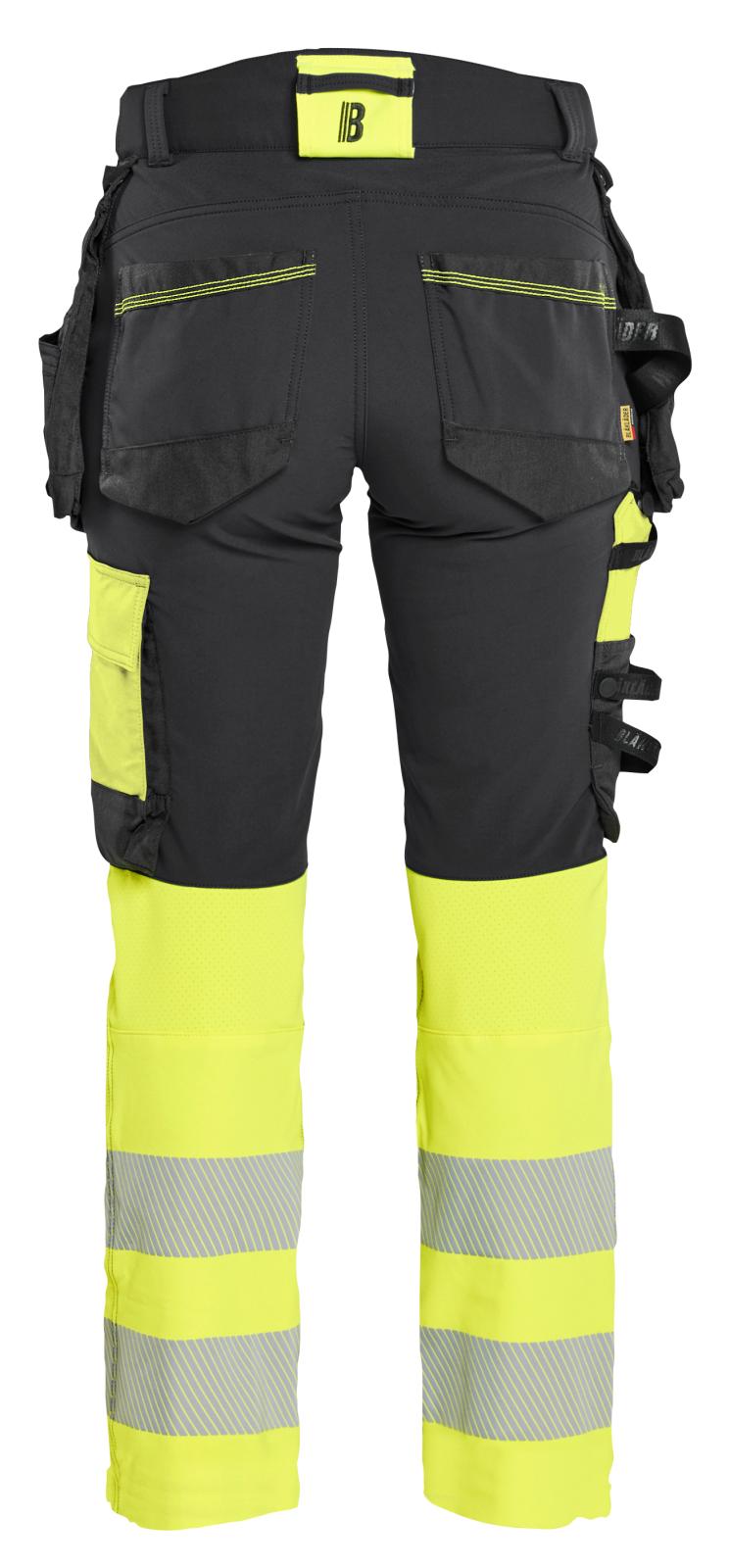 Blaklader High Vis Dames Werkbroeken 70251648 4-weg stretch HiVis zwart-fluo geel(9933)