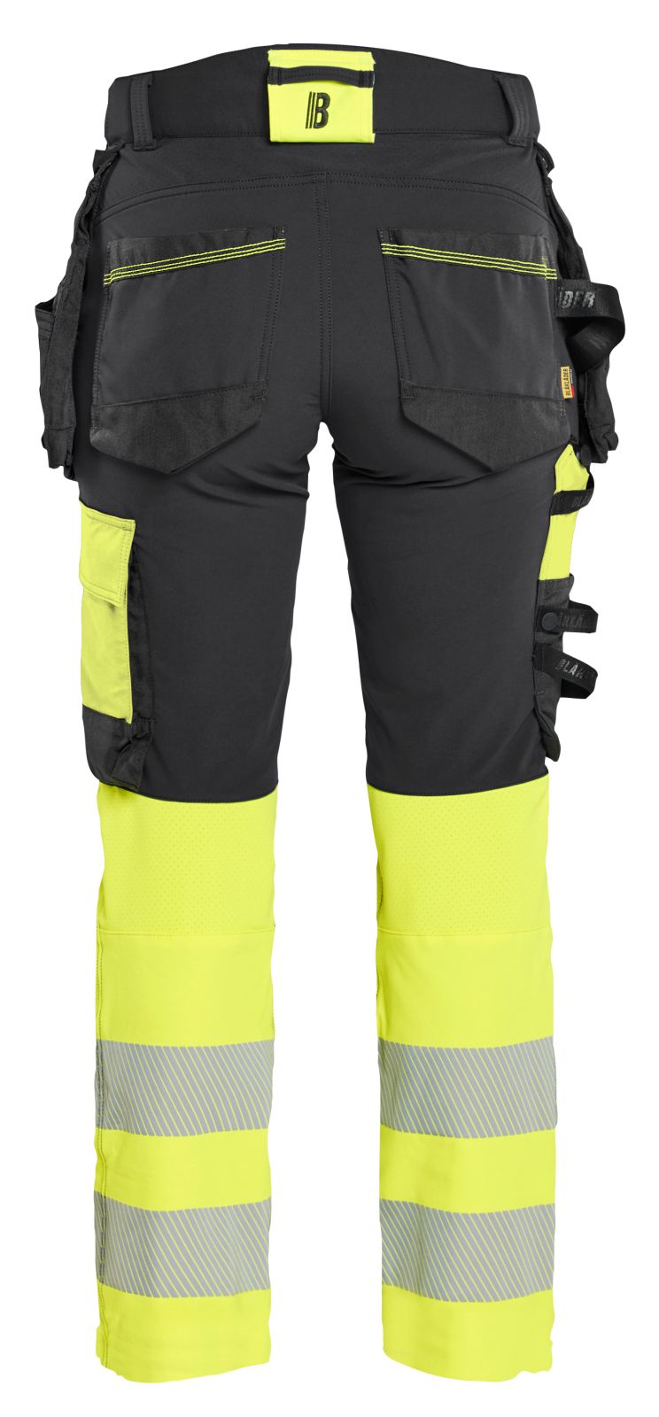 Blaklader High vis Dames Werkbroeken 70251648 4-weg stretch HiVis zwart-fluo geel(9933)