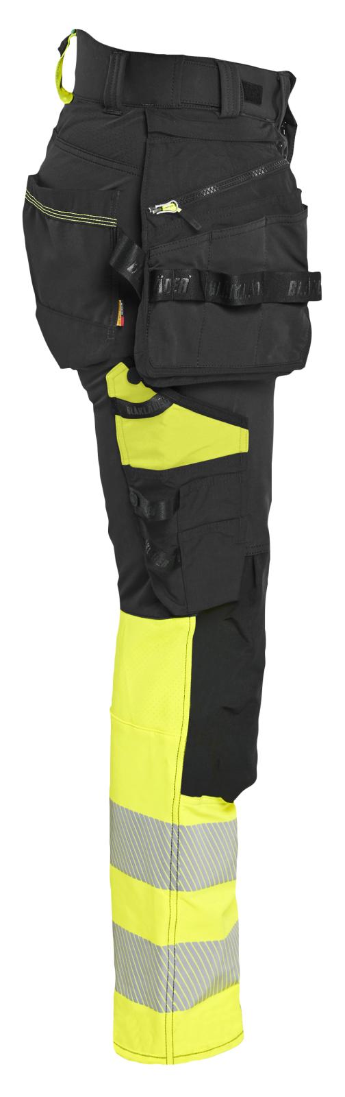 Blaklader High Vis Dames Werkbroeken 70251648 4-weg stretch HiVis zwart-fluo geel(9933)