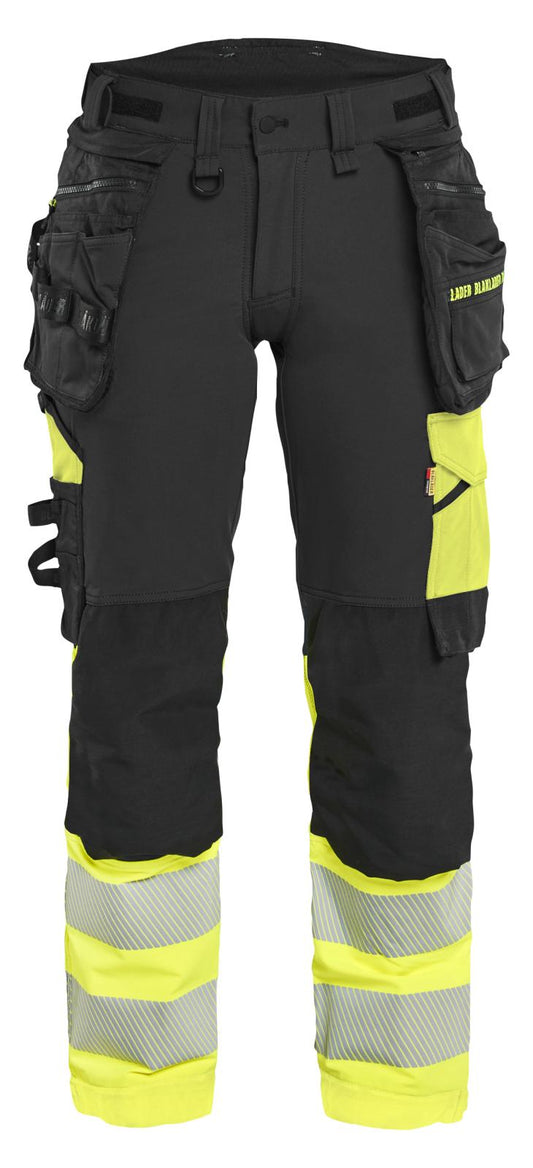 Blaklader High Vis Dames Werkbroeken 70251648 4-weg stretch HiVis zwart-fluo geel(9933)